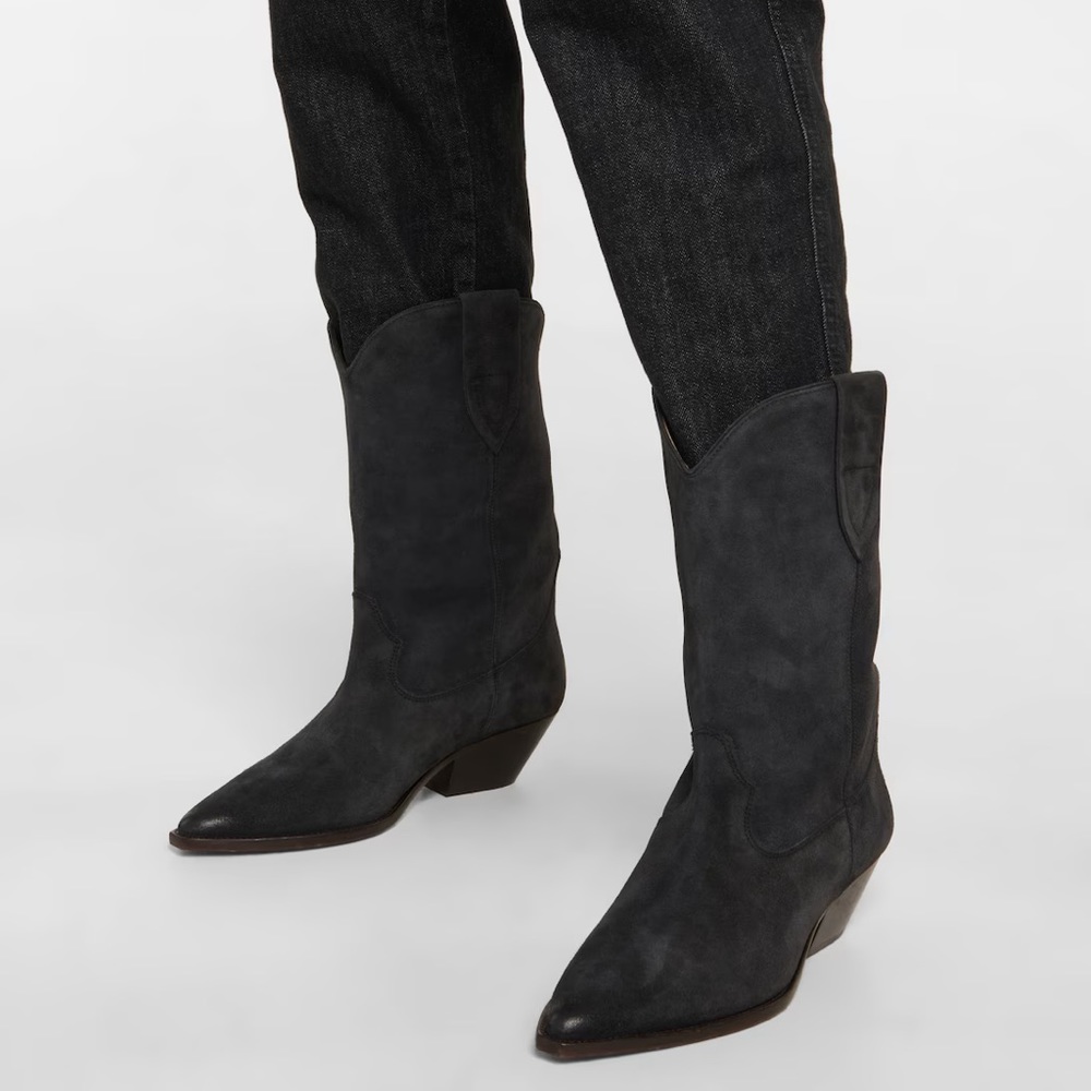 Isabel Marant Duerto black suede cowboy boots 38